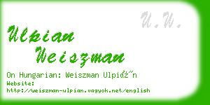 ulpian weiszman business card